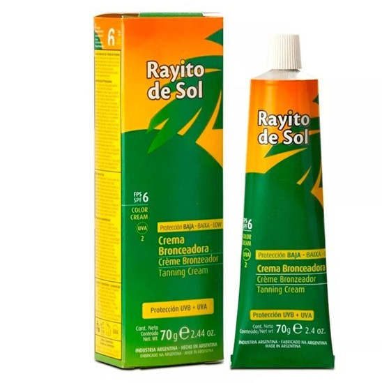 RAYITO DE SOL CREMA BRONCEADORA FPS 6 X 70 G.